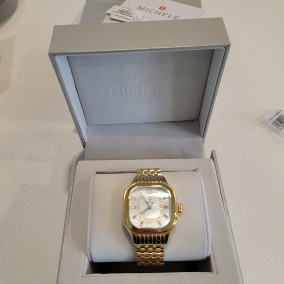 Michele Meggie Diamond Dial Watch Head Bracelet, 33mm - Picture 9 of 10